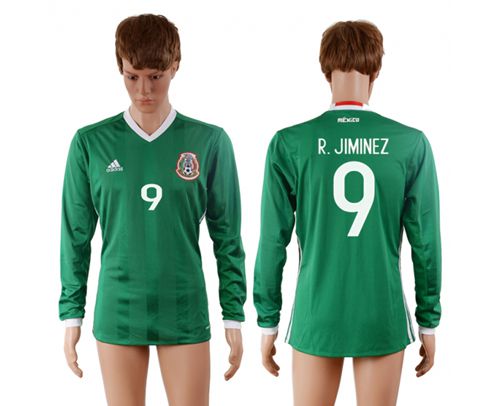 Mexico #9 R.Jiminez Home Long Sleeves Soccer Country Jersey