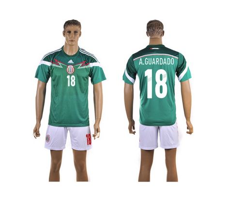 Mexico #18 A.Guardado Green Home Soccer Country Jersey