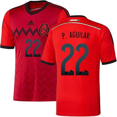 Mexico #22 Paul Aguilar Red Away Soccer Country Jersey