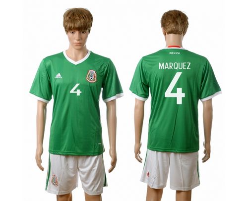 Mexico #4 Marquez Green Home Soccer Country Jersey