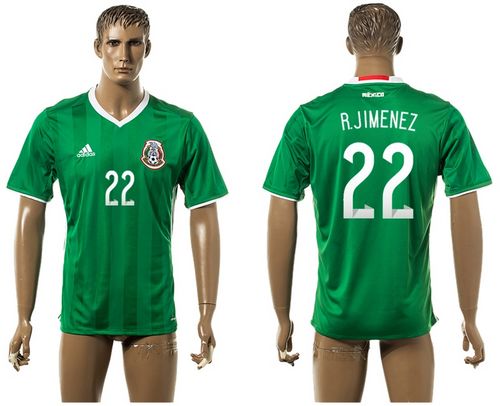 Mexico #22 R.Jimenez Green Home Soccer Country Jersey