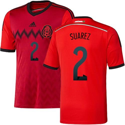 Mexico #2 Claudio Suarez Red Away Soccer Country Jersey