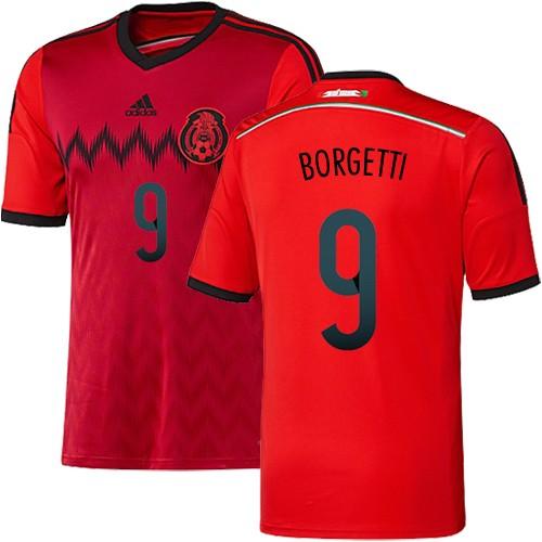 Mexico #9 Jared Borgetti Red Away Soccer Country Jersey