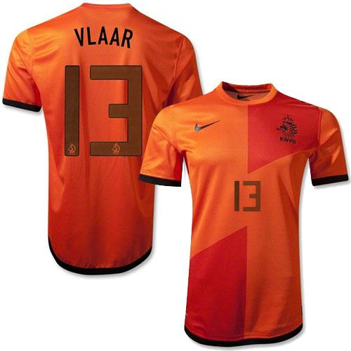 Netherlands #13 Ron Vlaar Orange Home Soccer Country Jersey