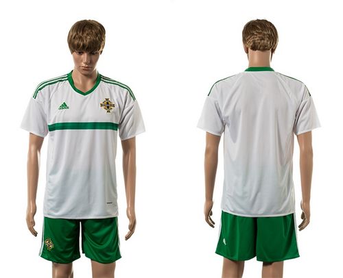 Northern Ireland Blank White Away Soccer Country Jersey