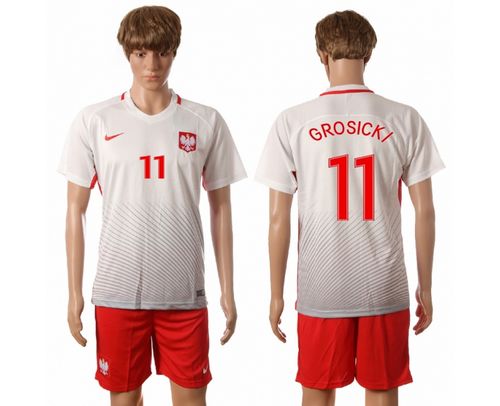 Poland #11 Grosicki Home Soccer Country Jersey