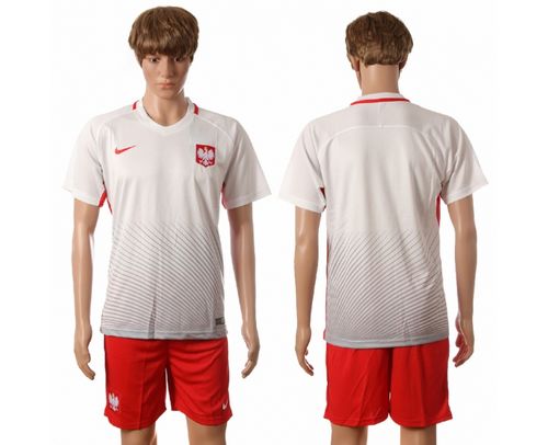 Poland Blank White Home Soccer Country Jersey