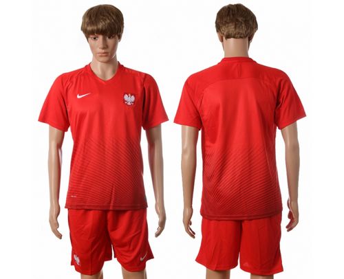 Poland Blank Red Away Soccer Country Jersey