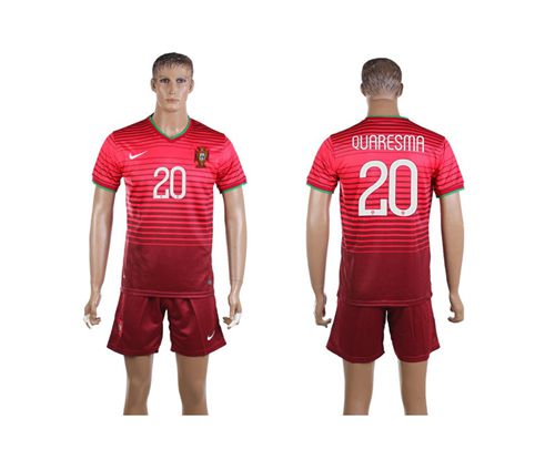 Portugal #20 Quaresma Home Soccer Country Jersey