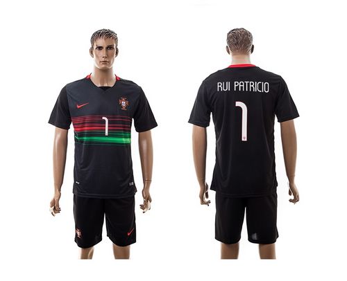 Portugal #1 Rui Patricio Away Soccer Country Jersey