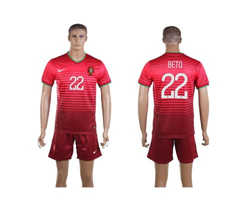 Portugal #22 Beto Home Soccer Country Jersey