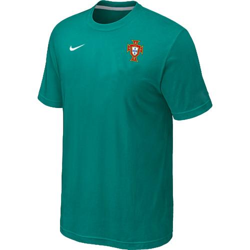  Portugal 2014 World Small Logo Soccer T Shirts Green