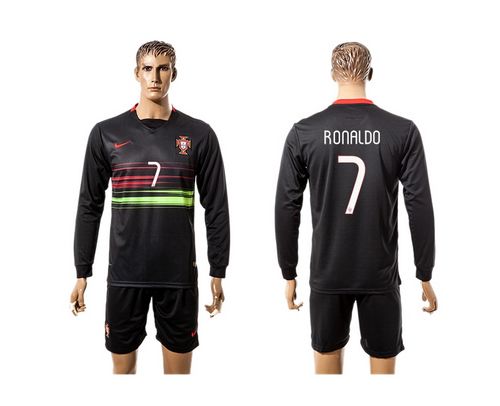 Portugal #7 Ronaldo Away Long Sleeves Soccer Country Jersey