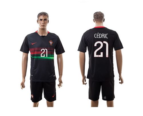 Portugal #21 Cedric Away Soccer Country Jersey