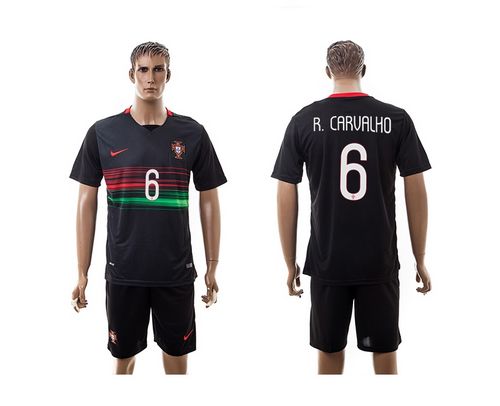 Portugal #6 R.Carvalho Away Soccer Country Jersey