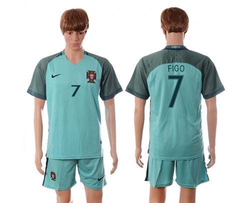 Portugal #7 Figo Away Soccer Country Jersey