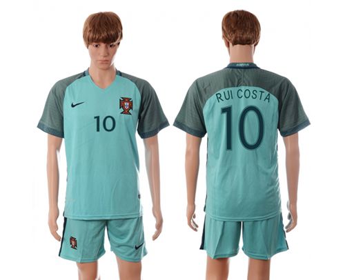 Portugal #10 Rui Costa Away Soccer Country Jersey