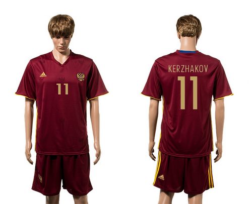 Russia #11 Kerzhakov Red Home Soccer Country Jersey
