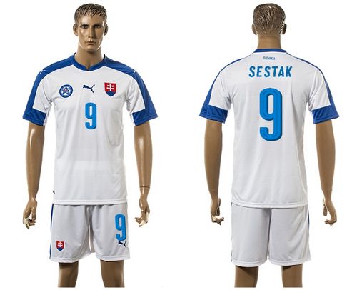 Slovakia #9 Sestak Home Soccer Country Jersey