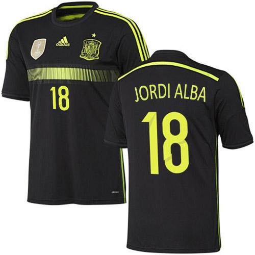 Spain #18 Jordi Alba Away World Cup Soccer Country Jersey