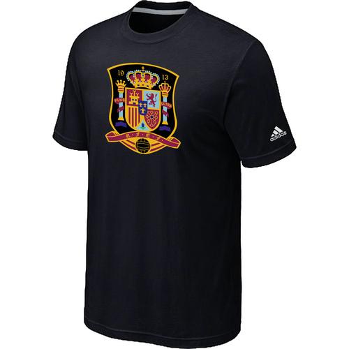  Spain 2014 World Short Sleeves Soccer T Shirts Black