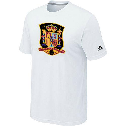  Spain 2014 World Short Sleeves Soccer T Shirts White