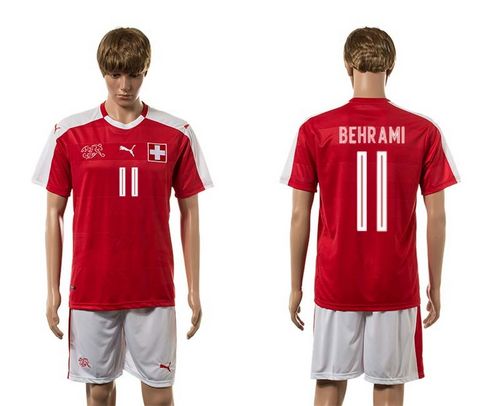 Switzerland #11 Behrami Red Home Soccer Country Jersey