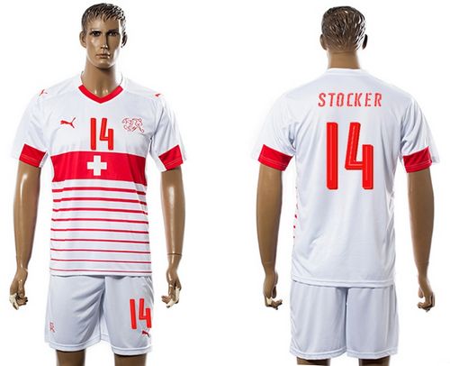 Switzerland #14 Stocker Away Soccer Country Jersey