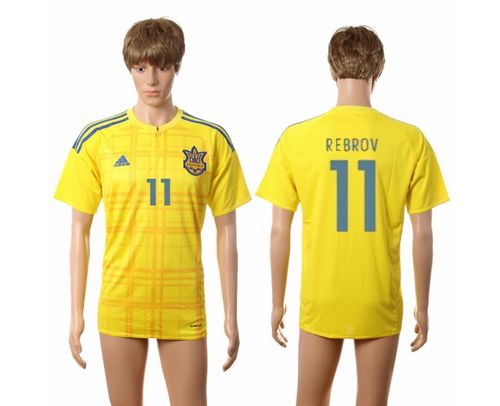 Ukraine #11 Rebrov Home Soccer Country Jersey
