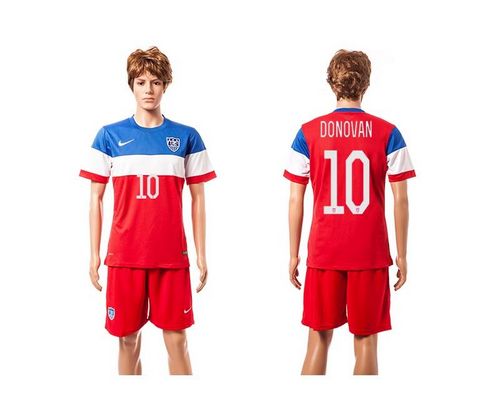 USA #10 Donovan Red Away Soccer Country Jersey