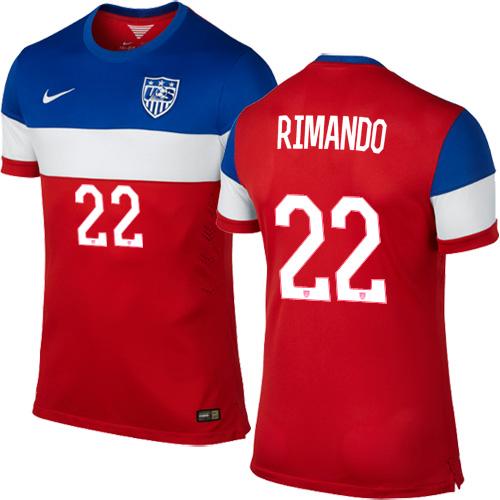 USA #22 Nick Rimando Red Away Soccer Country Jersey