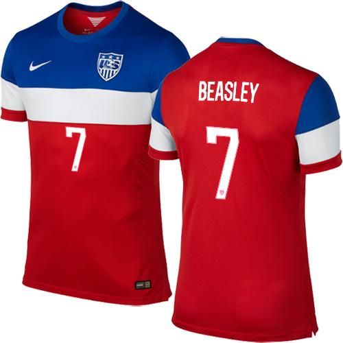 USA #7 DaMarcus Beasley Red Away Soccer Country Jersey