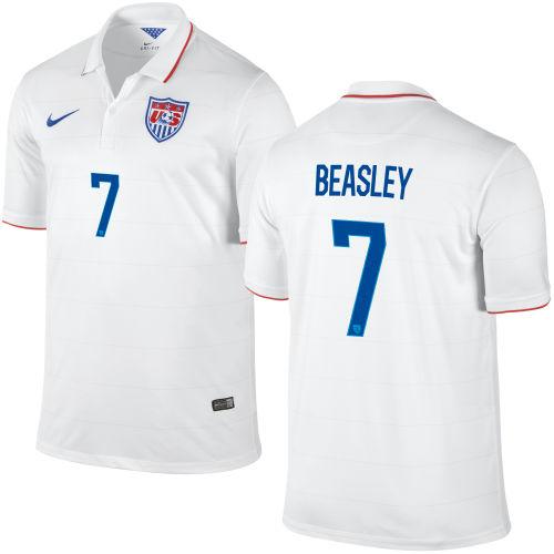USA #7 DaMarcus Beasley White Home Soccer Country Jersey