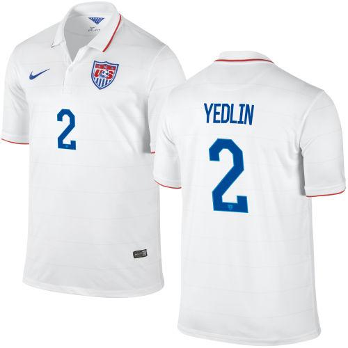 USA #2 DeAndre Yedlin White Home Soccer Country Jersey