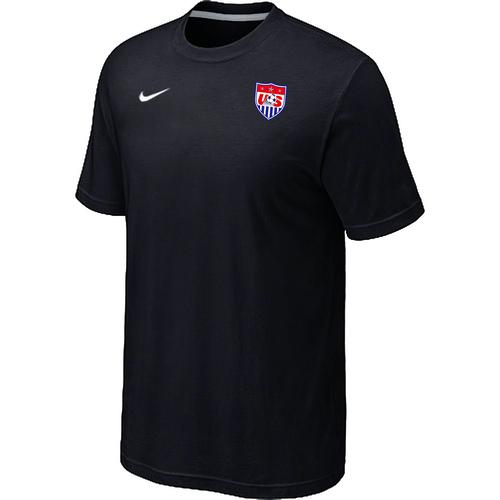  USA 2014 World Small Logo Soccer T Shirts Black