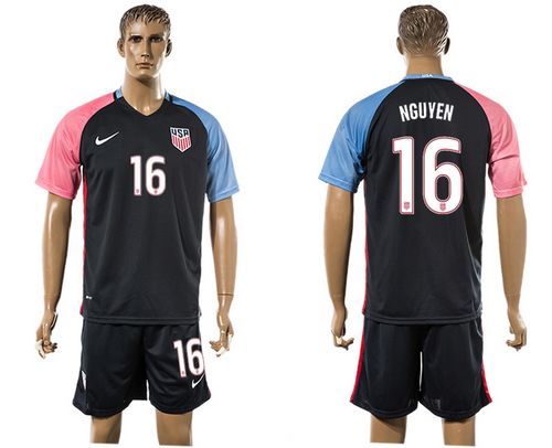 USA #16 Nguyen Away Soccer Country Jersey