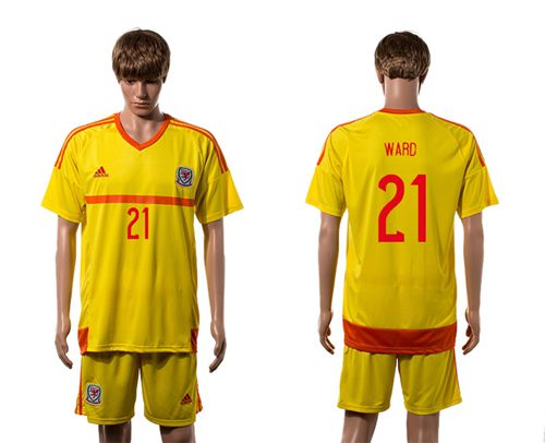 Wales #21 Ward Away Soccer Country Jersey