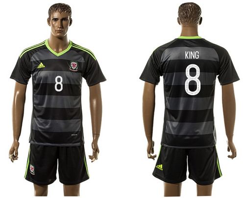 Wales #8 King Black Away Soccer Club Jersey
