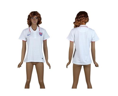 Women's USA Blank White Home Soccer Country Jersey