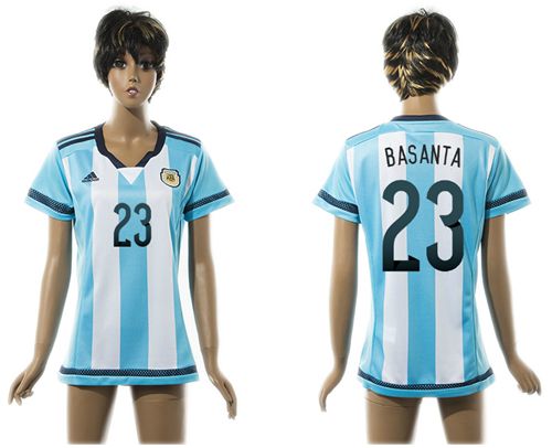 Women's Argentina #23 Basanta Home Soccer Country Jersey