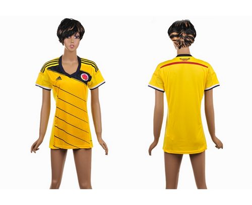 Women's Colombia Blank Home Soccer Country Jersey