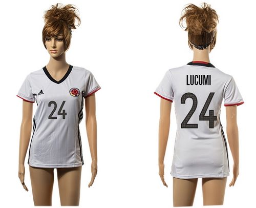 Women's Colombia #24 Lucumi Away Soccer Country Jersey