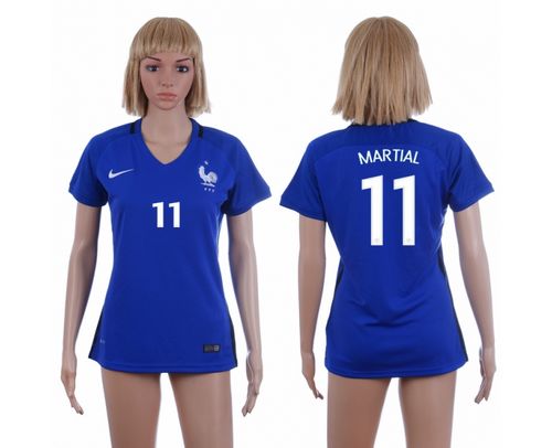 Women's France #11 Martial Home Soccer Country Jersey