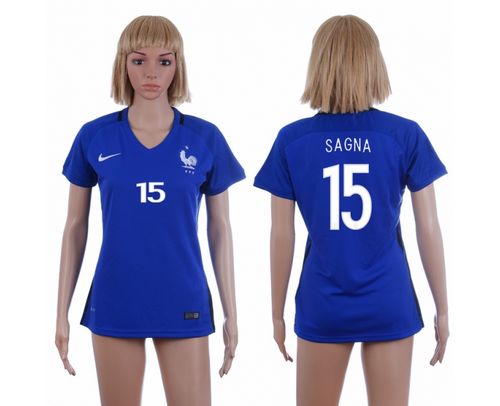 Women's France #15 Sagna Home Soccer Country Jersey