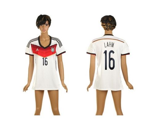 Women's Germany #16 Lahm Home Soccer Country Jersey