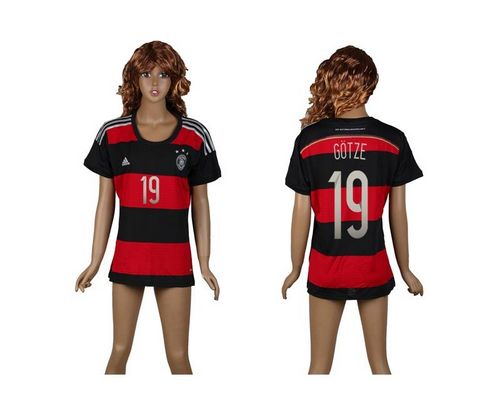 Women's Germany #19 Gotze Away Soccer Country Jersey
