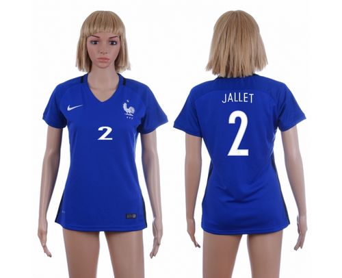 Women's France #2 Jallet Home Soccer Country Jersey
