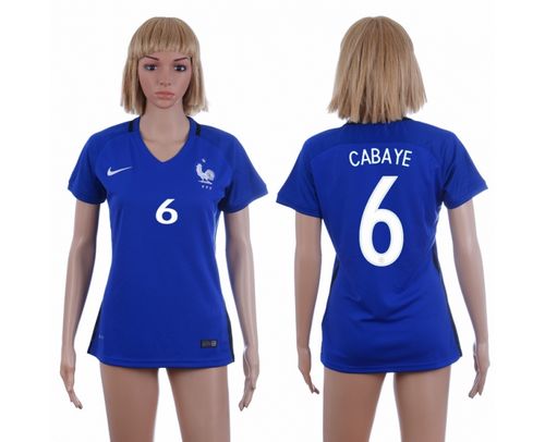 Women's France #6 Cabaye Home Soccer Country Jersey