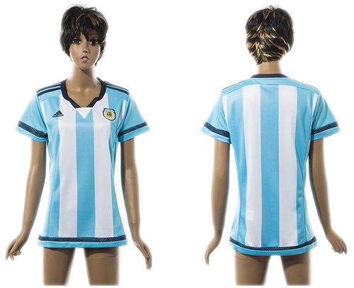 Women's Argentina Blank Home Soccer Country Jersey