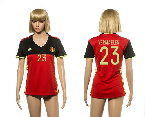 Women's Belgium #23 Vermaelen Red Home Soccer Country Jersey